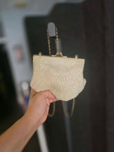 Load image into Gallery viewer, Vintage Lil Mermaid White Beaded sequin Purse |by Carlo Fellini | One Size