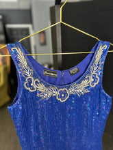 Load image into Gallery viewer, Well Kept Smurfette 2 Piece Sequin Dress Suit| by Jewel Queen | Size Small
