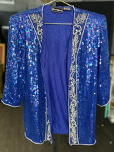 Load image into Gallery viewer, Well Kept Smurfette 2 Piece Sequin Dress Suit| by Jewel Queen | Size Small