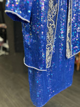 Load image into Gallery viewer, Well Kept Smurfette 2 Piece Sequin Dress Suit| by Jewel Queen | Size Small