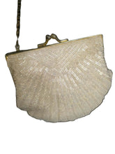 Load image into Gallery viewer, Vintage Lil Mermaid White Beaded sequin Purse |by Carlo Fellini | One Size