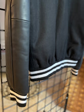 Load image into Gallery viewer, Secret Society Thrifters ANONYMOUS Varsity Black Letterman’s leather jacket| By Mes Deux Amis