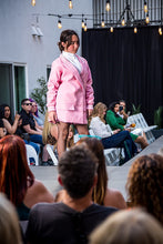 Load image into Gallery viewer, JK Varsity Blazer Pink and White Leader of the Pack Blazer Dress | by KH House of Khaddar