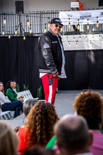 Load image into Gallery viewer, Secret Society Thrifters ANONYMOUS Varsity Black Letterman’s leather jacket| By Mes Deux Amis