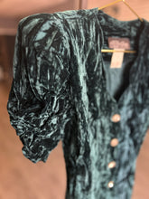 Load image into Gallery viewer, Peacocky Velvet Dress | By All That Jazz | Size 5/6 Petite Vintage
