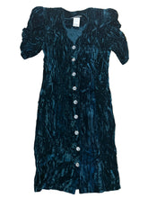 Load image into Gallery viewer, Peacocky Velvet Dress | By All That Jazz | Size 5/6 Petite Vintage
