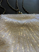 Load image into Gallery viewer, Vintage Lil Mermaid White Beaded sequin Purse |by Carlo Fellini | One Size
