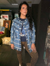 Load image into Gallery viewer, Edward Scissorhands on project Runway Chambray blazer | by Anage | Size Small
