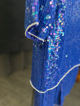 Load image into Gallery viewer, Well Kept Smurfette 2 Piece Sequin Dress Suit| by Jewel Queen | Size Small
