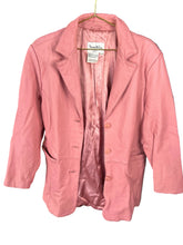 Load image into Gallery viewer, A Dose Pepto Bismal Leather Blazer | by Pamela Coy| Size 1X
