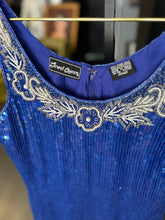 Load image into Gallery viewer, Well Kept Smurfette 2 Piece Sequin Dress Suit| by Jewel Queen | Size Small
