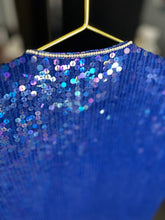 Load image into Gallery viewer, Well Kept Smurfette 2 Piece Sequin Dress Suit| by Jewel Queen | Size Small

