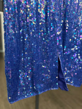 Load image into Gallery viewer, Well Kept Smurfette 2 Piece Sequin Dress Suit| by Jewel Queen | Size Small

