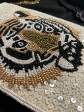 Load image into Gallery viewer, Eye of the Tiger is on you Beaded Cross Body Bag | by Rikki Design
